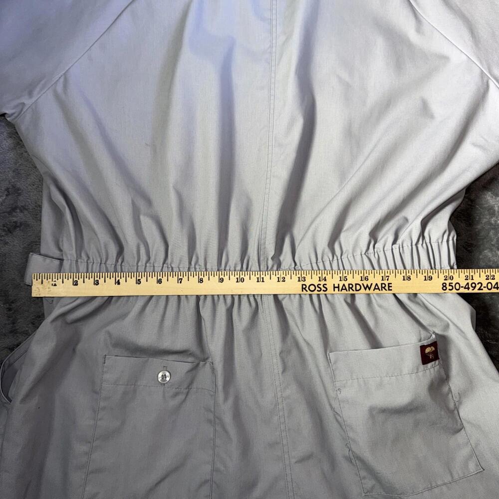 Vintage Para Suit Gray Belted Full ZIp Jumpsuit Short Sleeve Mens 54 Long - Picture 8 of 15